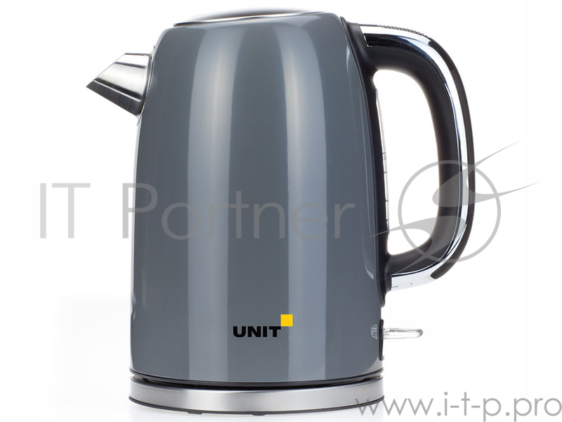 Чайник электрический UNIT UEK-264, сталь, цветная эмаль, цвет - Серый 1.7л., 2000Вт.