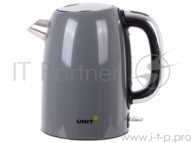 Чайник электрический UNIT UEK-264, сталь, цветная эмаль, цвет - Серый 1.7л., 2000Вт.
