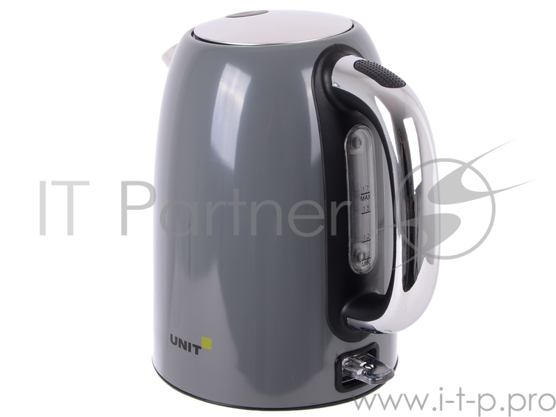 Чайник электрический UNIT UEK-264, сталь, цветная эмаль, цвет - Серый 1.7л., 2000Вт.