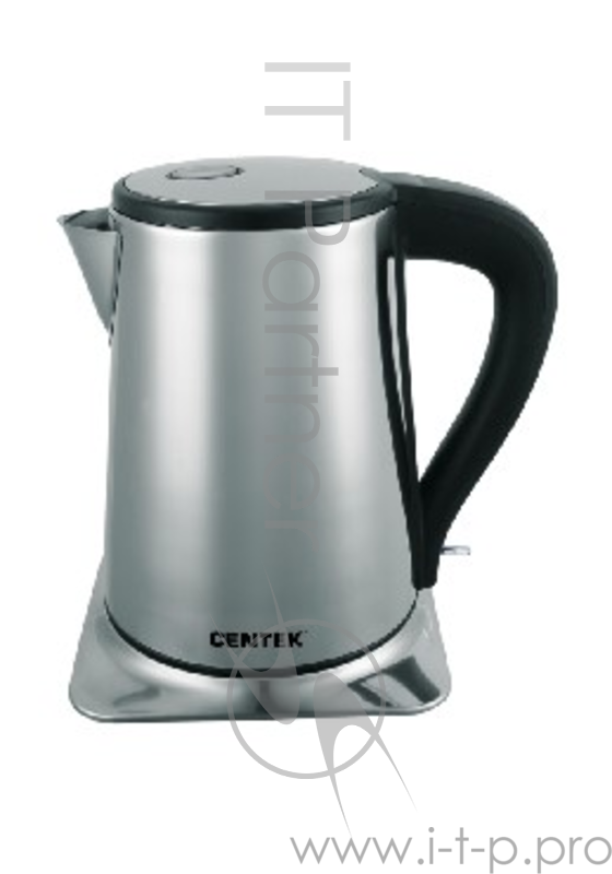 Чайник Centek CT-1072 C (хром) 2,0л, 2400 Вт., квадрат.основа, защита от перегрева