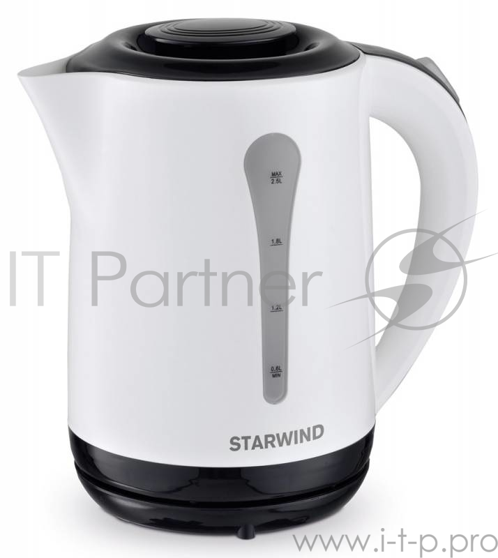 Чайник электрический Starwind SKP2212 2.5л. 2200Вт белый/черный (корпус: пластик)