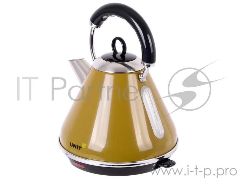 Чайник электрический UNIT UEK-262, сталь, цветная эмаль, цвет - Горчичный, 1.7л., 2000Вт.