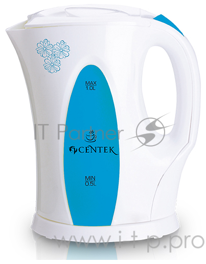 Чайник Centek CT-0033 (спираль) 1.3л, 2000Вт, шкала уровня воды