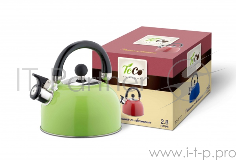 Чайник TECO 2,8 л. со свистком, TC-117 из нержавеющей стали, капсулированное дно
