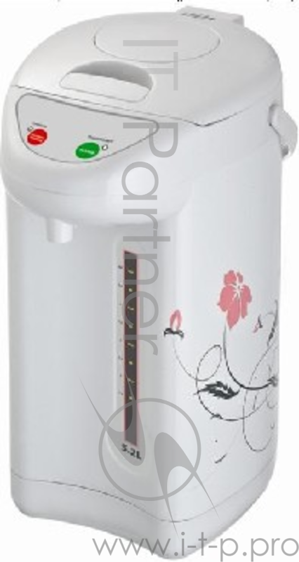 Чайник-термос BRAVO TL-40F (объем 4,0л, мощность 800Вт, поворот на 360 градусов, внутреняя емкость из нерж. Стали, функция повторного кипячения, 3 способа подачи воды, внешний корпусбелая эмаль)