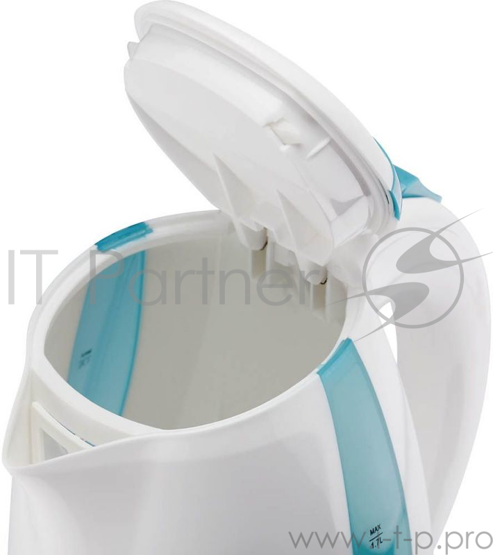 Чайник Polaris PWK-1736СL(1.7л,диск, пластик) бел/бирюз.