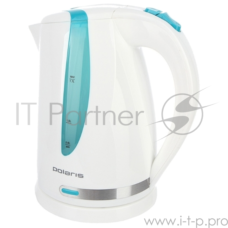 Чайник Polaris PWK-1736СL(1.7л,диск, пластик) бел/бирюз.