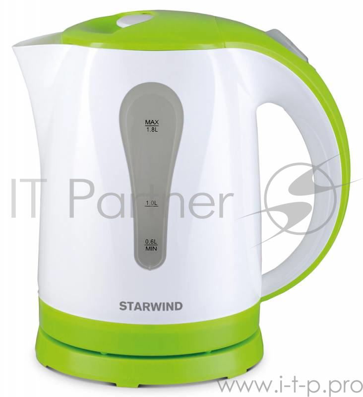 Чайник электрический Starwind SKP2215 1.8л. 2200Вт белый/зеленый (корпус: пластик)