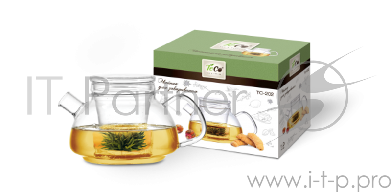 Чайник для заваривания TECO TС-202 1000 мл из стекла c ситом из стекла