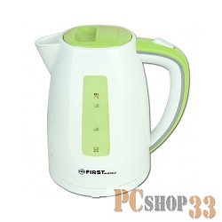 Чайник FIRST FA-5427-7 White/Green, пластиковый Мощность 2200 Вт.Максимальный объем 1.7 л White/Green