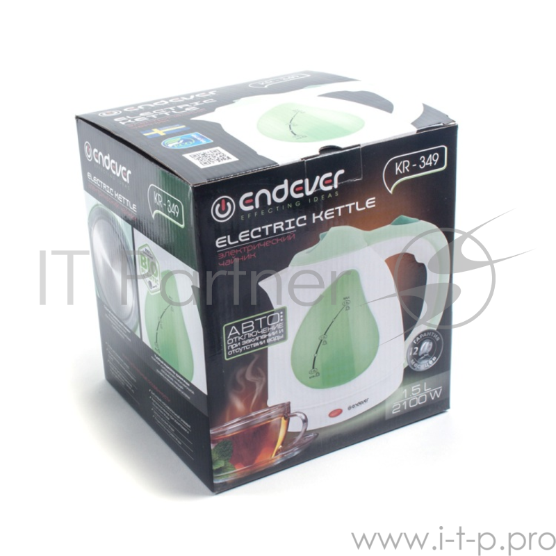 Чайник Kromax Endever Skyline KR-349 бело-зеленый