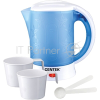Чайник дорожный Centek CT-0054 blue, 600мл, 600Вт