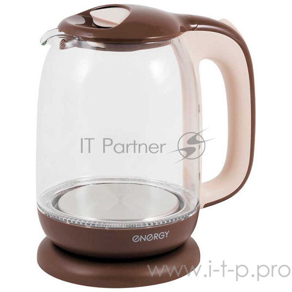 Чайник ENERGY E-281 (1.7л) стекло, пластик, цвет коричневый