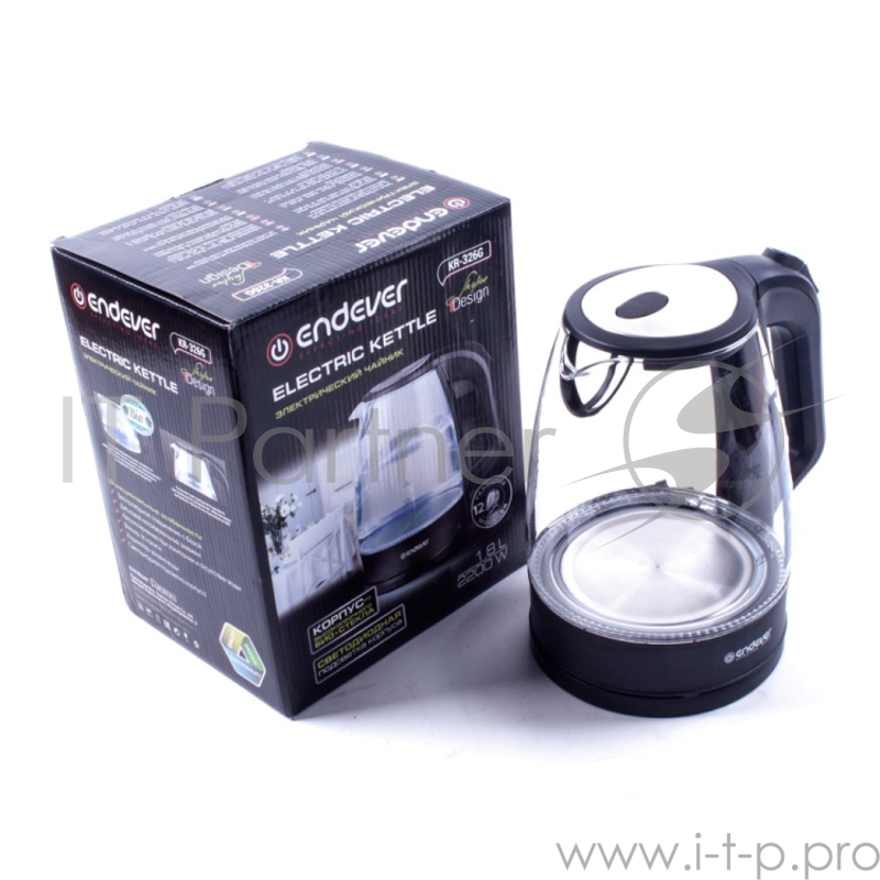 Чайник электрический Endever Skyline KR-326G 2200 Вт чёрный 1.8 л стекло