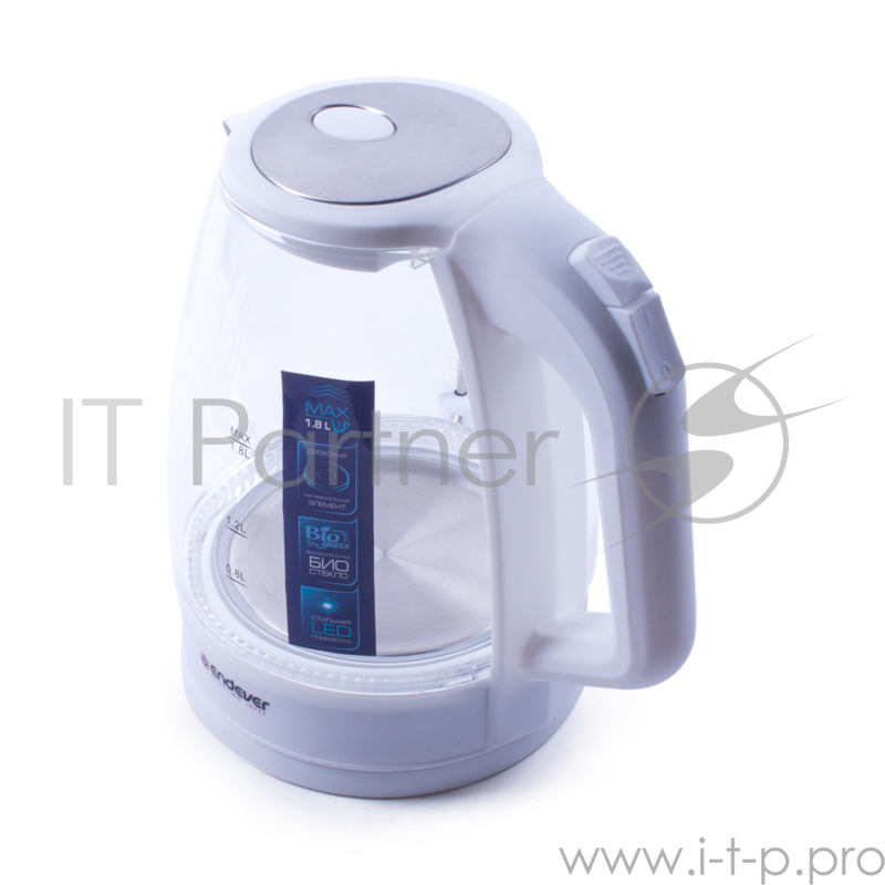 Чайник электрический Endever KR-325G 2200 Вт белый 1.8 л пластик/стекло