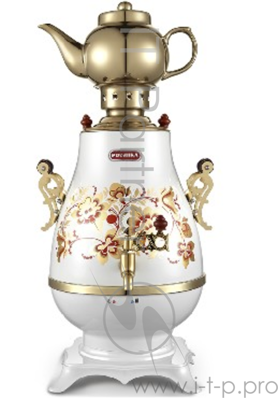 Самовар электрический РОСИНКА РОС-1010, 1850-2200Вт, объём 4,0 литра, КОРПУС ИЗ ВЫСОКОКАЧЕСТВЕННОЙ НЕРЖАВЕЮЩЕЙ СТАЛИ, закрытый нагревательный элемент, керамический заварочный чайник