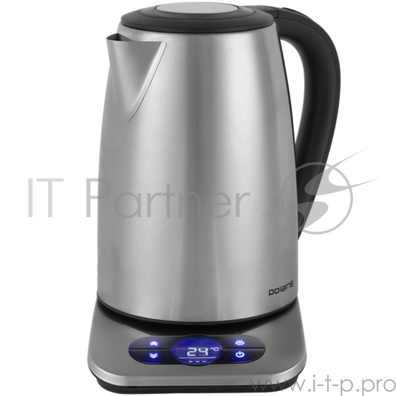 Чайник Polaris PWK 1788CAD (POLARIS) , мощность 2200 Вт дисплей, сенсорное управление, поддержание тепла закрытая спираль установка на подставку в любом положении стальной корпус выбор температуры нагрева воды