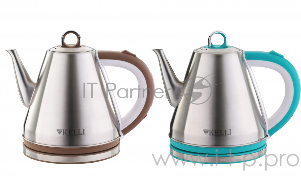 Чайник электрический KELLI KL-1348 из нержавеющей стали, 1.2 л (1x12)