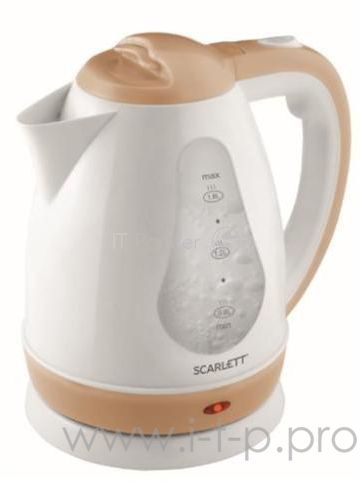 Чайник электрический Scarlett SC - EK18P48 1.8л. 2200Вт белый/бежевый (корпус: пластик)