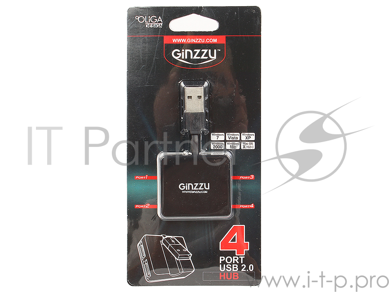 Контроллер HUB GR-414UB Ginzzu USB 2.0 4 port