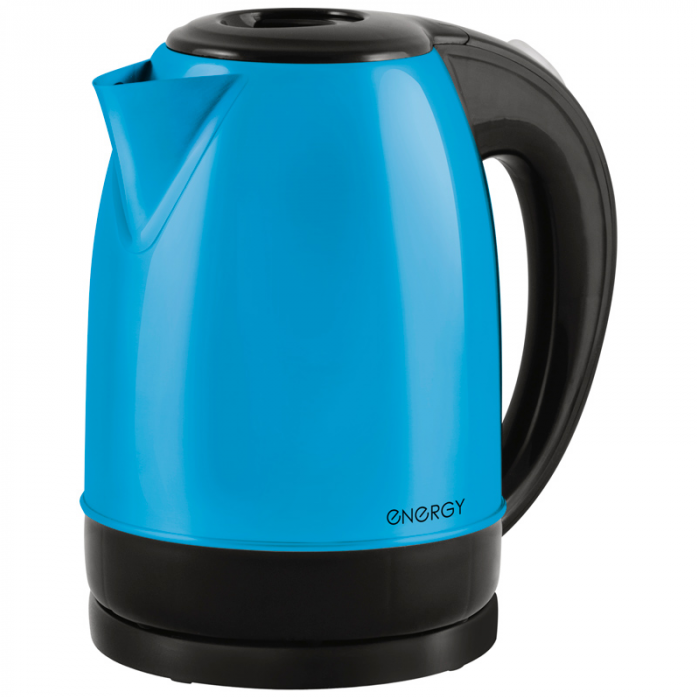 Чайник электрический ENERGY E-277 RIO из нержавеющей стали, 1.7л, голубой,1850-2200 Вт (в уп. 8 шт)