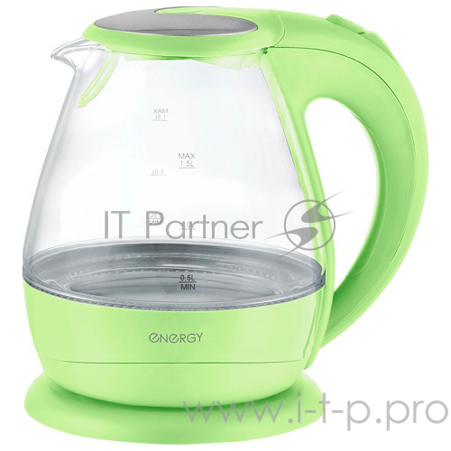 Чайник электрический ENERGY E-266 стеклянный,1,5л, зеленый, 1850-2200 Вт (в уп. 8 шт)