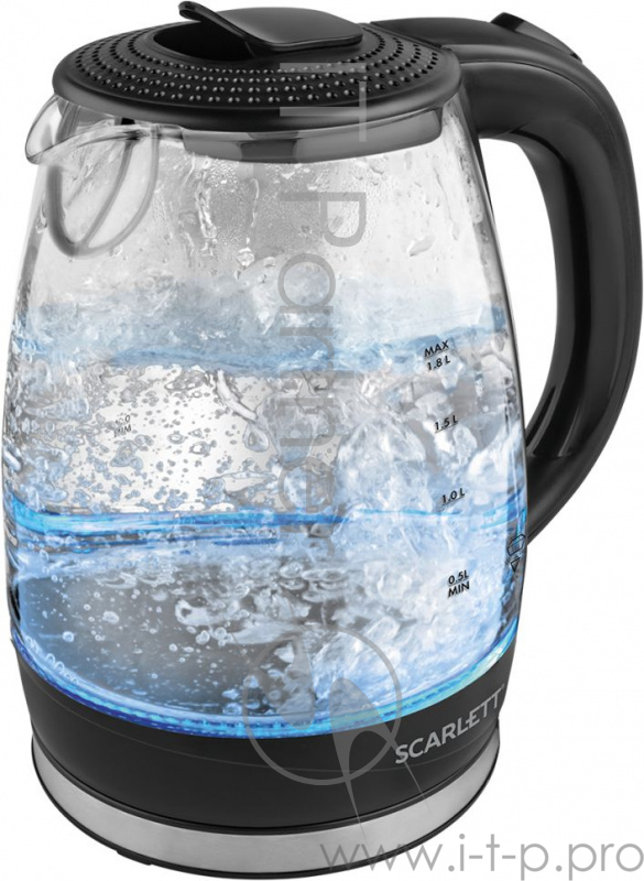Scarlett, SC-EK27G53, Чайник стекло Стекло, 1,7л, 2200Вт, подсветка, блокировка включения без воды.