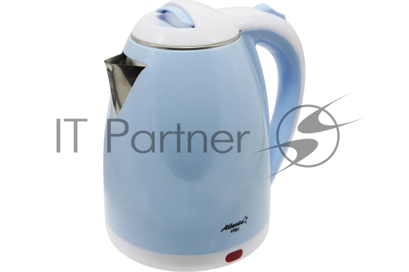 Чайник ATLANTA, ATH-2437 нержавейка Металл, 1,8л, 1800Вт, голубой, защита от включения без воды.