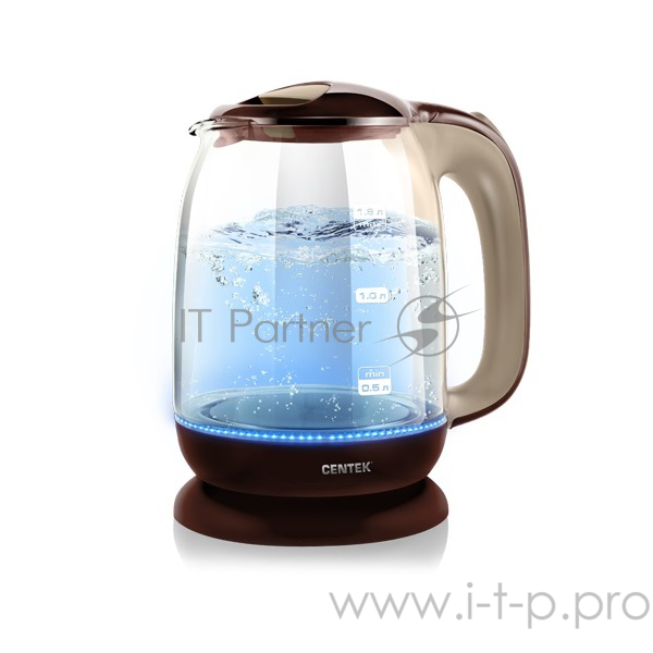 Чайник электрический Centek CT-0034 Coffee Vancouver, стекло, 1.8л,2200 Вт.