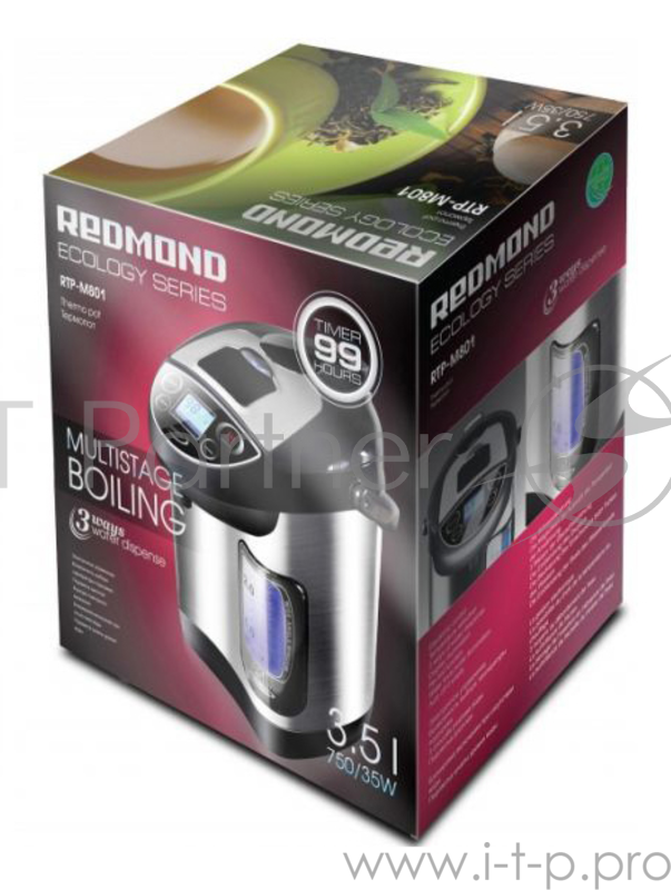 Термопот Redmond RTP-M801 3.5л. 750Вт серебристый/черный