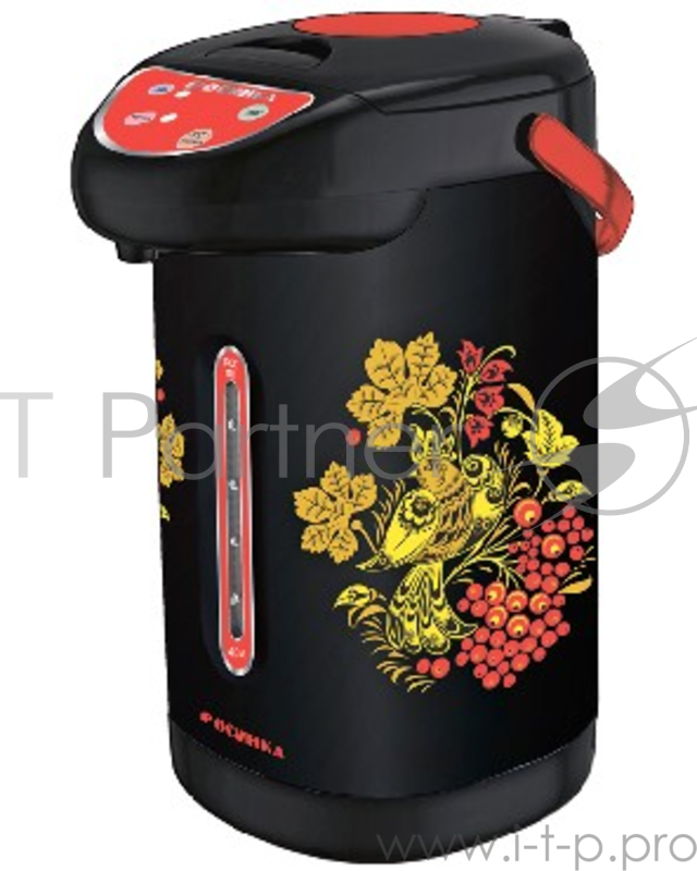 Термопот Росинка РОС-1011 Чайник с функцией термоса, 900 Вт, объем 4.0 л, корпус из высококачественной нержавеющей стали с декором