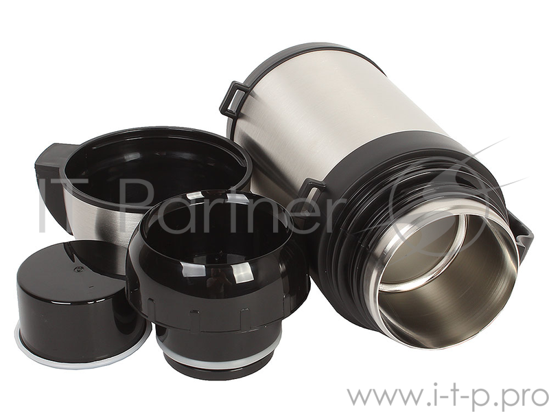 Термос с широким горлом Tiger MCW-P091 Stainless, 0.9 л (нержавеющая сталь, цвет стальной, горловина 6 см, крышка-кружка, емкость для соусов, ложка, с