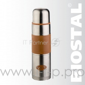 Термос BIOSTAL NB-750P-C 0.75 л, узкое горло,с крышкой-чашкой, цветная резиновая вставка, мокко (в уп. 12 шт)