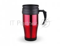 Термокружка Diolex DXM-450-2R красный, 450 мл., с крышкой, нержавеющая сталь