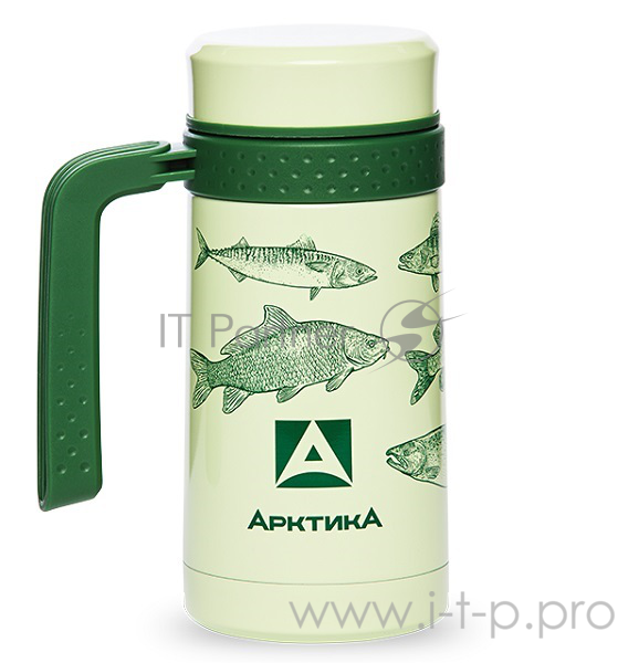 Арктика, 412-500 зеленый, Термос-кружка 0,5л + ручка Термос-кружка с ситечком с ручкой, тм