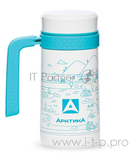 Арктика, 412-500 белый, Термос-кружка 0,5л + ручка Термос-кружка с ситечком с ручкой, тм