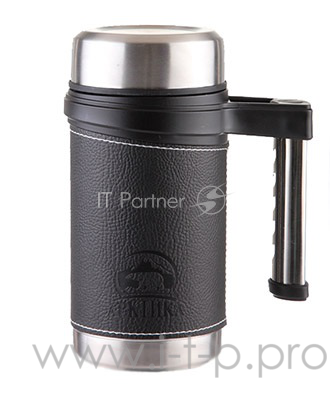 Арктика, 406-500 черный, Термос-кружка 0,5л + ручка Термос-кружка, с ручкой, 0,5л, съёмное ситечко, 12ч тепло, 18ч холод