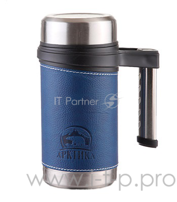 Арктика, 406-500 синий, Термос-кружка 0,5л + ручка Термос-кружка, с ручкой, 0,5л, съёмное ситечко, 12ч тепло, 18ч холод
