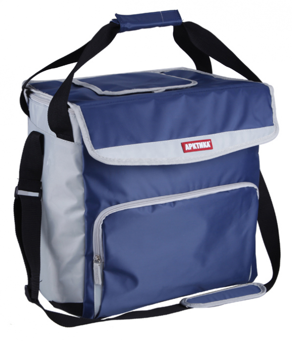 Арктика, 3000-30 синяя, Сумка-холодильник Сумка-холодильник 30л, 39х24х38 см, теплохолод 14ч. Внешний материал: нейлон. Внутренний материал: экологичный водонепроницаемый материал PEVA