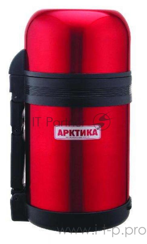 Арктика, 202-800 красный, Термос, универс 0,8л Универсальная пробка, 0,8л, с ручкой + чашка, холод/тепло 18ч