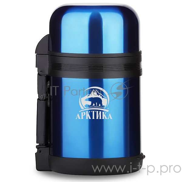 Арктика, 202-1000 синий, Термос, универс 1,0л Универсальная пробка, 1л, с ручкой + чашка, холод/тепло 20ч