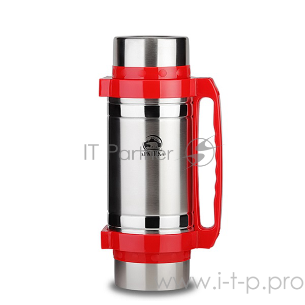 Арктика, 201-3000, Термос, универс 3л Универсальная пробка, 3л, две крышки, дополнительная чашка, ремешок для переноса, две ложки в комплекте, холод/тепло 34ч