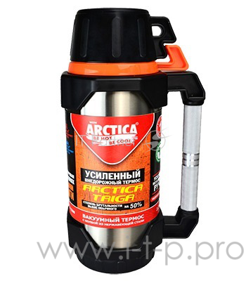 Арктика, 110-2200, Термос, узкое горло 2,2л + чашки Узкое горло, 2,2л, глухая пробка с термоизолятором, две крышки-чашки 400 мл и 450мл, доп. ёмкость в донышке термоса, холод/тепло 40ч
