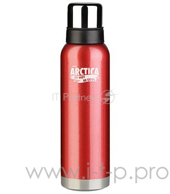 Арктика, 106-750 красный, Термос, узкое горло 0,75л Узкое горло, 0,75, американский дизайн, антивандальное покрытие, две чашки, холод/тепло 28ч