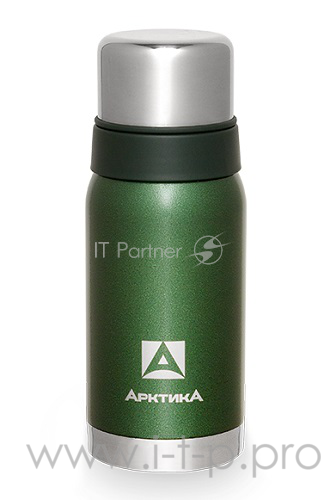 Арктика, 106-500 зеленый, Термос, узкое горло 0,5л Узкое горло, 0,5л, американский дизайн, антивандальное покрытие, две чашки, холод/тепло 26ч