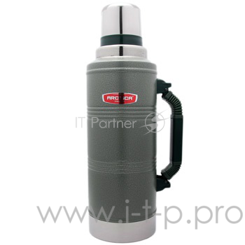 Арктика, 106-2200Р зеленый, Термос, узкое горло 2,2л + ручка Узкое горло, 2,2л, американский дизайн, ударопрочное, износостойкое покрытие молотковая эмаль, холод/тепло 48ч