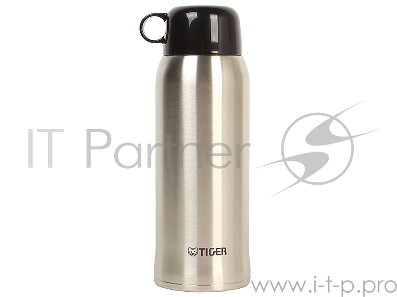 Термос спортивный Tiger MBO-E080 Black, 0.8 л (нержавеющая сталь, цвет крышки черный, цвет термоса стальной)