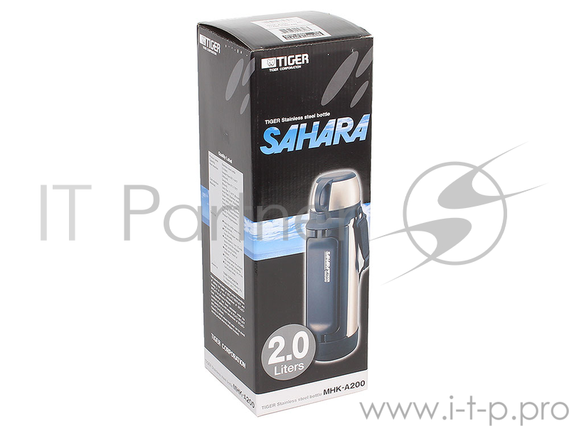 Термос универсальный Tiger MHK-A200 XC, 2 л (нержавеющая сталь, цвет серебристый, горловина 7см, крышка-кружка + пиала, складные пластиковые ручки, ре