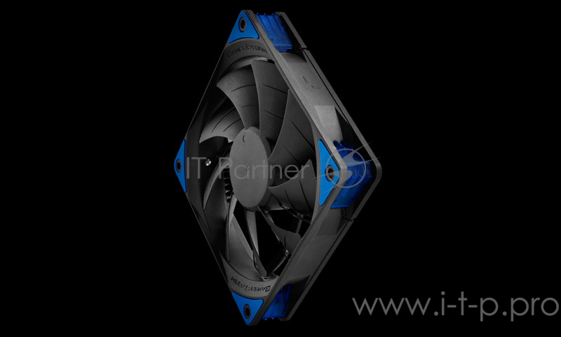 Вентилятор DEEPCOOL TF120 BLUE 120x120x26мм (PWM, 36шт./кор, эластичная рамка, супертихий, синяя LED подсветка, Fluid Dynamic Bearing) Retail BOX