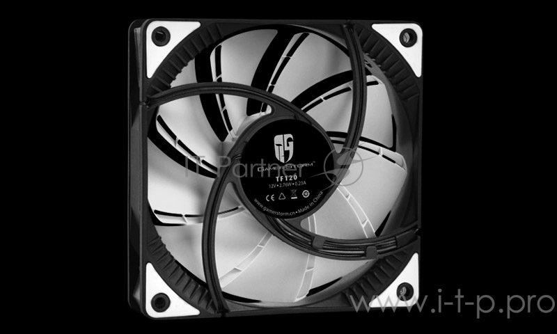Вентилятор DEEPCOOL TF120 WHITE 120x120x26мм (PWM, 36шт./кор, эластичная рамка, супертихий, белая LED подсветка, Fluid Dynamic Bearing) Retail BOX